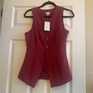 a new day Burgundy Sleeveless Blouse